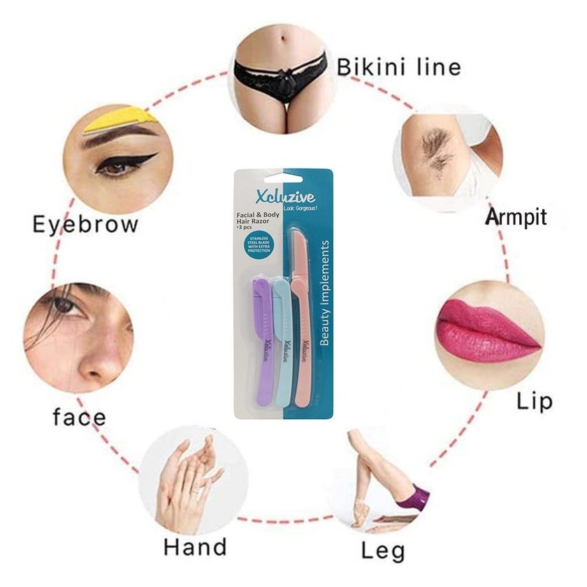 Xcluzive Facial & Body Hair Razors, Pack of 3 Pieces