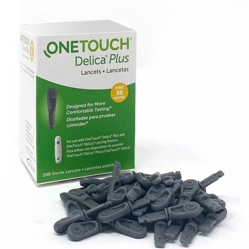 OneTouch Delica Plus Lancets 100*2 Boxes + Onetouch Delica Lancing Pen Device PROMOPACK