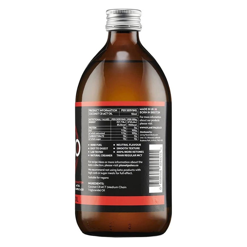 Planet Paleo Keto C8 MCT Oil 500ml, 50 Servings