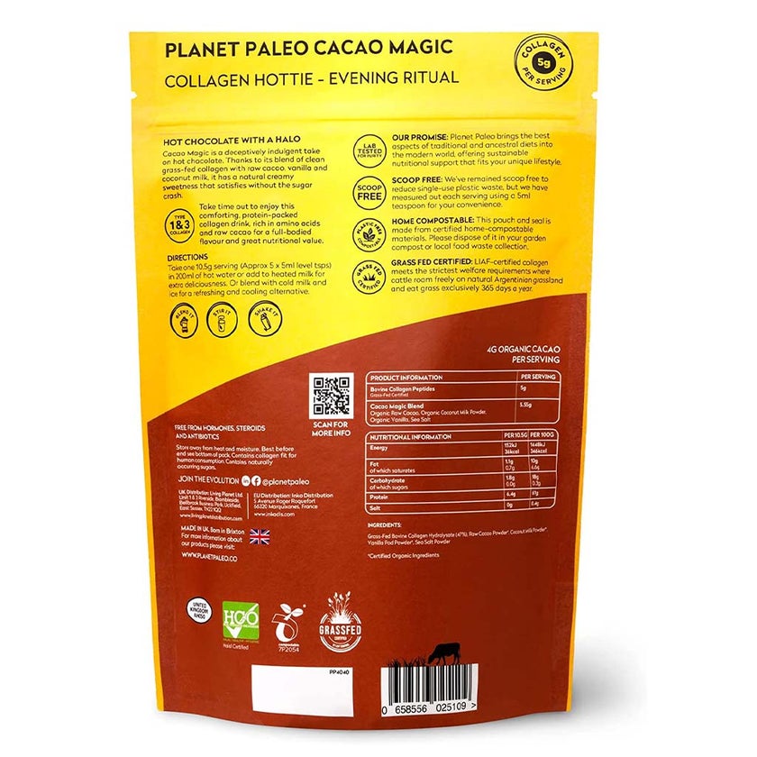 Planet Paleo Organic Pure Type 1 and 3 Collagen Cacao Magic 264g