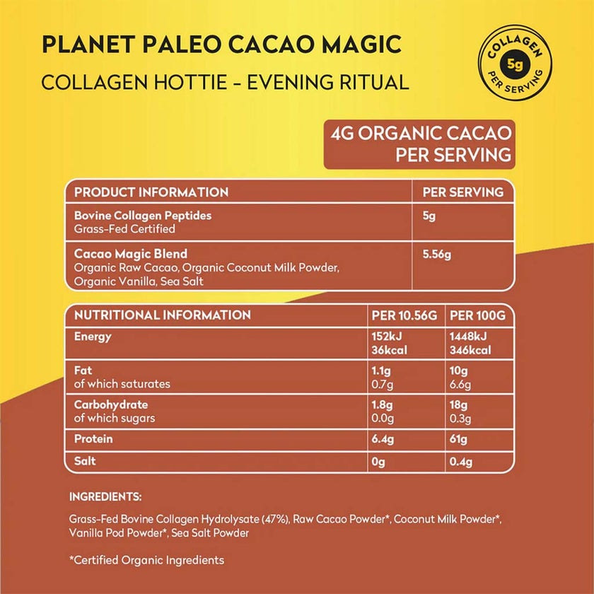 Planet Paleo Organic Pure Type 1 and 3 Collagen Cacao Magic 264g