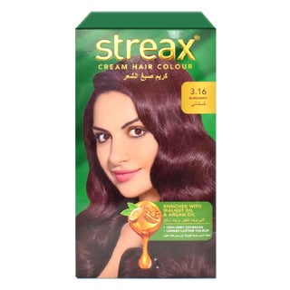 Streax Cream Hair Colour With Shine On Conditioner For All Hair Types - Burgundy 3.16