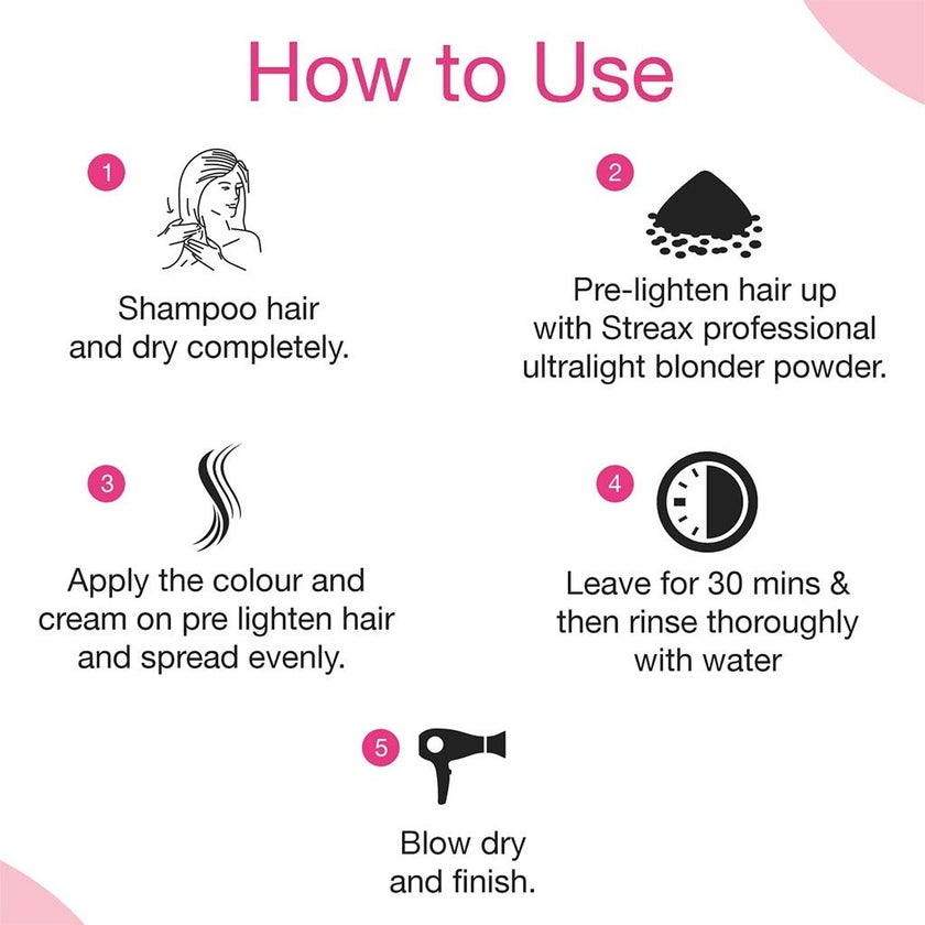 Streax Professional Hold & Play Ammonia & Peroxide - Free Funky Colors Semi-Permanent Hair Color Cream - Groovy Pink 100g