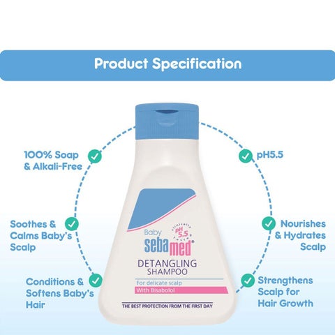 Sebamed Baby Detangling Shampoo With Soothing Bisabolol For Delicate Scalp 150ml