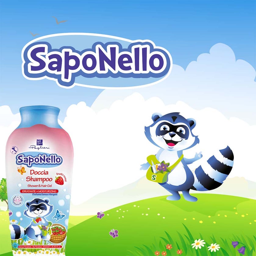 Saponello Moisturizing Fruity Shower & Hair Gel Shampoo For Children 250ml