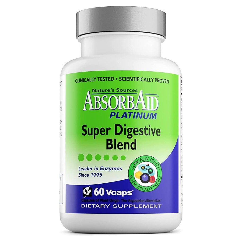 Nature's Sources AbsorbAid Platinum Super Digestive Enzyme & Probiotic ...