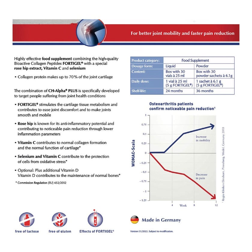 CH Alpha Plus Drinkable Collagen Peptide Vials 25ml, Pack of 30's