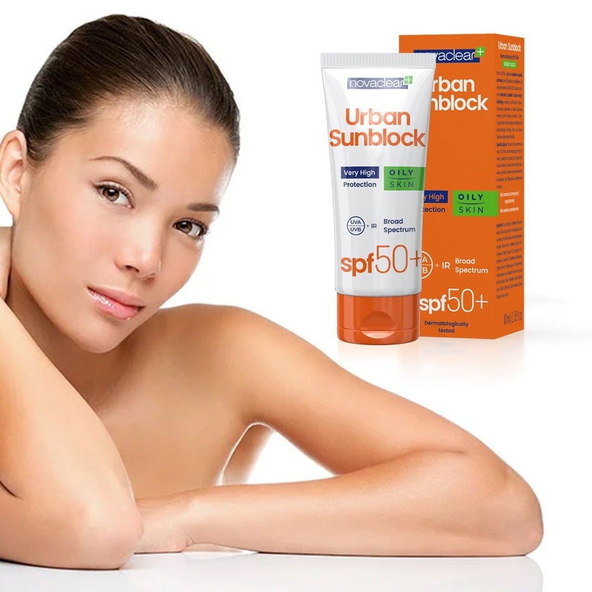 Novaclear Urban Sunblock SPF 50+ Face Sunscreen For Oily Skin 40ml, Value Pack of 1+2's