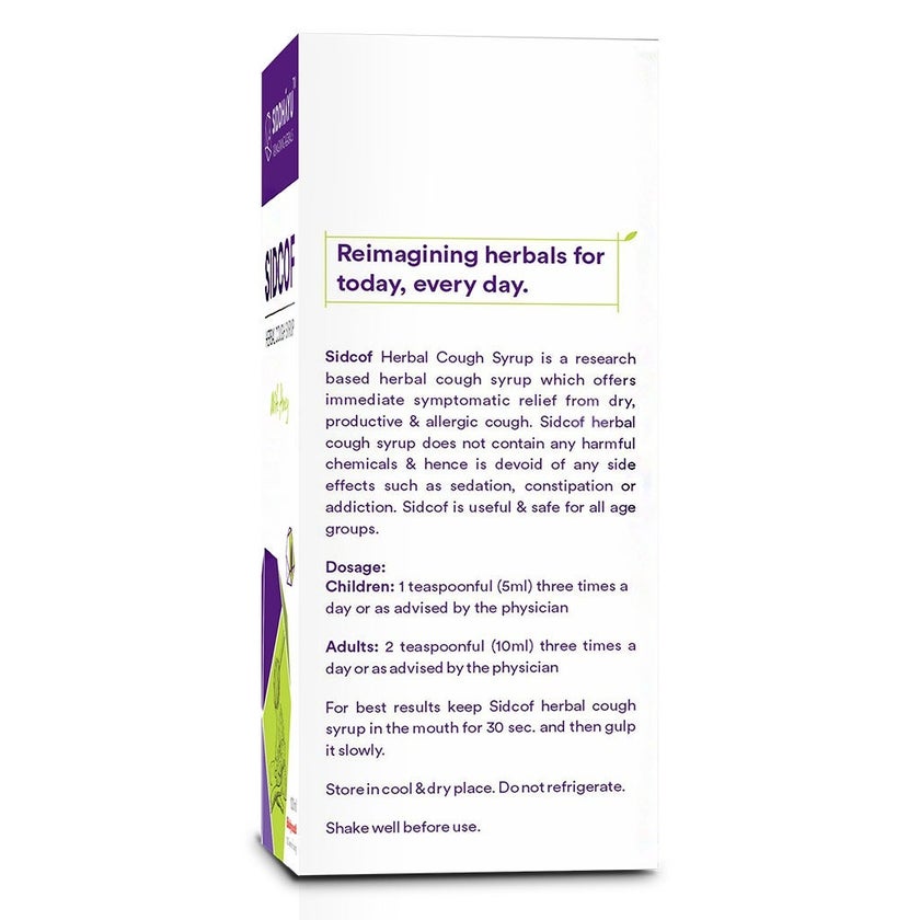 Siddhayu Sidcof Herbal Alcohol-Free Cough Syrup With Honey 100ml