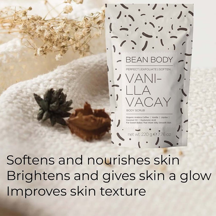 BeanBody Vanilla Vacay Exfoliating Body Scrub 220g