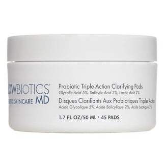 GlowBiotics Probiotic Triple Action Acne Clarifying Pad With Non-Drying AHA & BHA, Pack of 45's