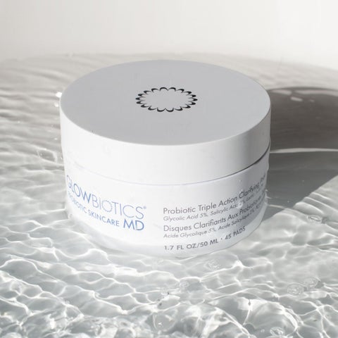 GlowBiotics Probiotic Triple Action Acne Clarifying Pad With Non-Drying AHA & BHA, Pack of 45's