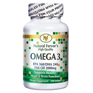 Natural Fervor Omega 3 Omega 3 2000mg Per Serving Fish Oil Supplement Softgels, Pack of 100's