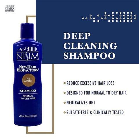 Nisim NewHair Biofactors Sulphate Free Shampoo For Normal To Dry Hair 240ml