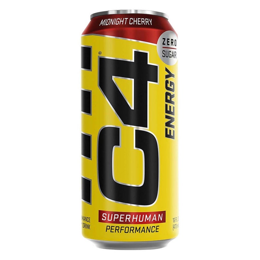 Cellucor C4 Carbonated Zero Sugar Energy Drink, Midnight Cherry 473ml