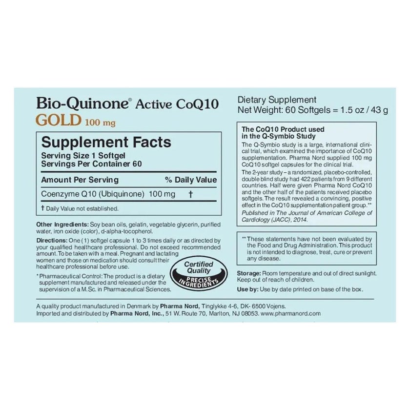Bio Quinone Active CoQ10 Gold 100mg Softgels, Pack of 60's