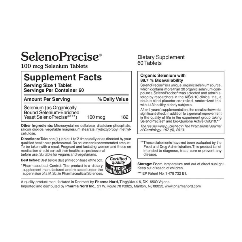SelenoPrecise 100mcg Selenium Supplement Tablets, Pack of 60’s