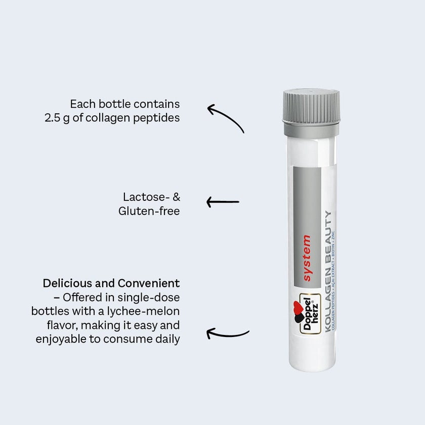 Doppelherz System Kollagen Beauty Supplement, Single Dose Drinkable Vial, Pack of 30's