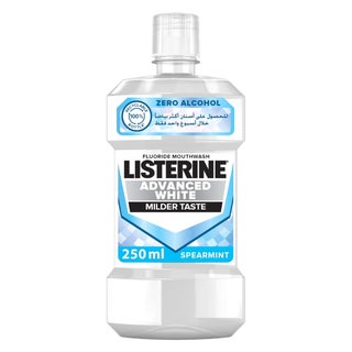 Listerine Advanced White Mouthwash With Zero Alcohol, Milder Taste, Spearmint Flavor, 250ml