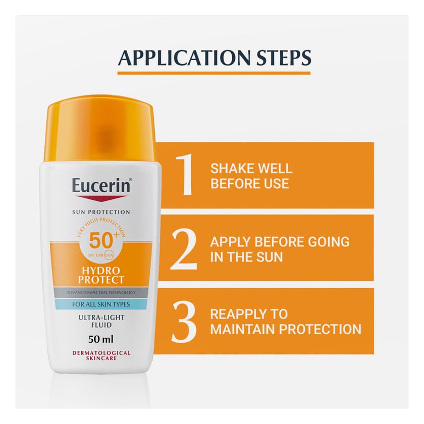 Eucerin Hydro Protect SPF50+ Ultra Light Fluid Sunscreen 50ml