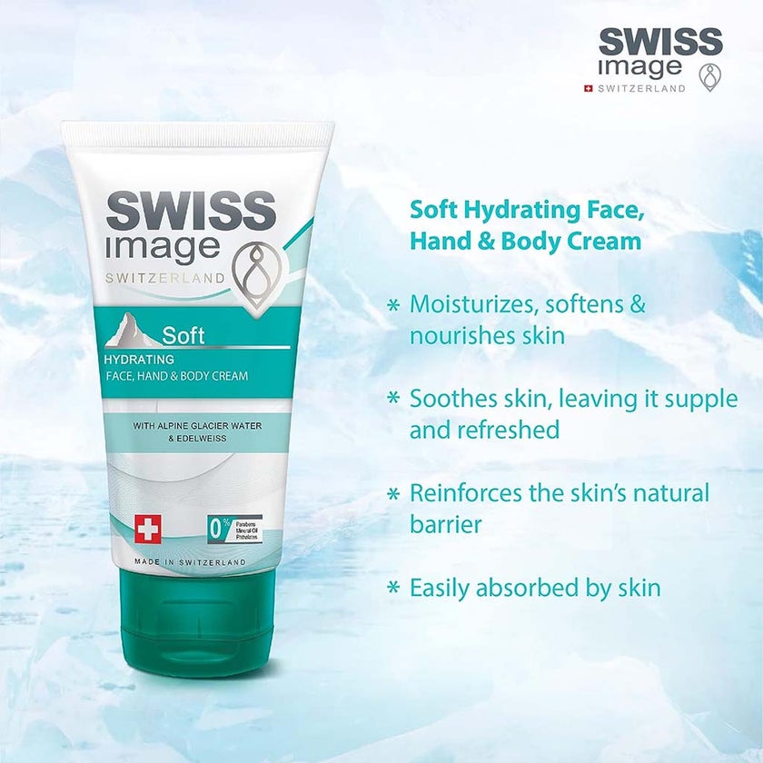 Swiss Image Soft Hydrating Face, Hand & Body Cream For All Skin Types 75ml