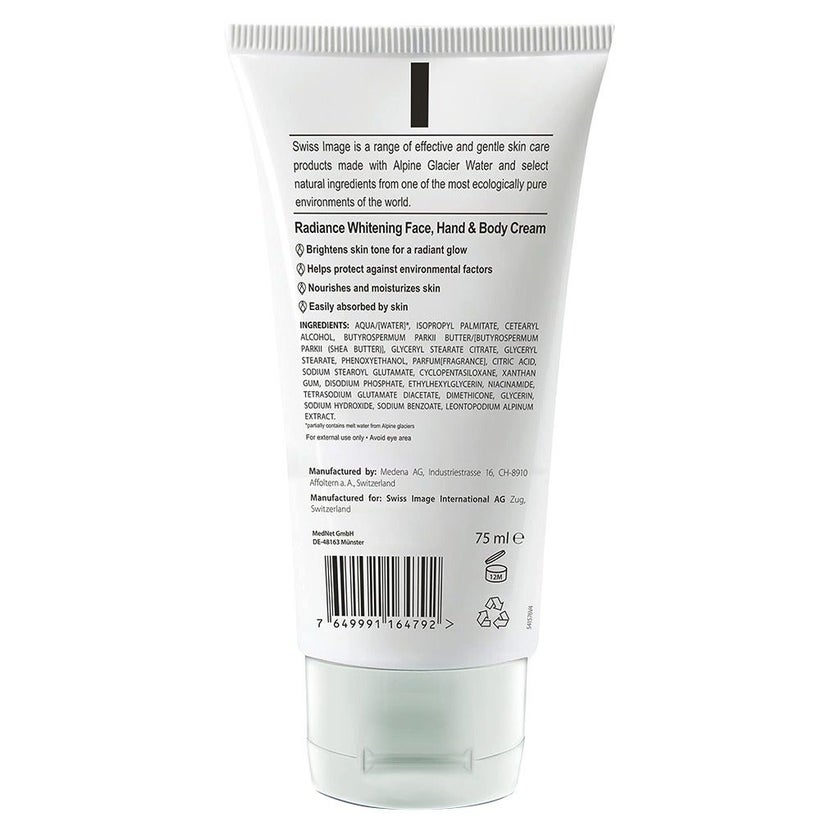 Swiss Image Radiance Brightening Face, Hand & Body Cream For All Skin Types 75ml