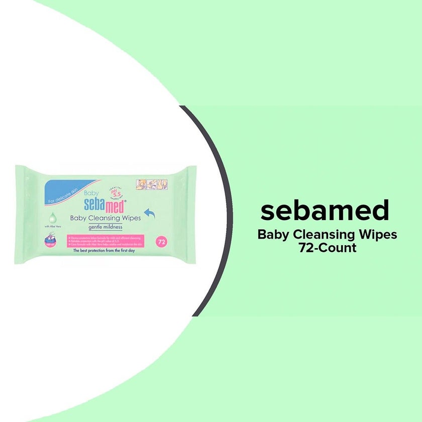 Sebamed Baby Cleansing Wipes With Aloe Vera, Pack of 72's