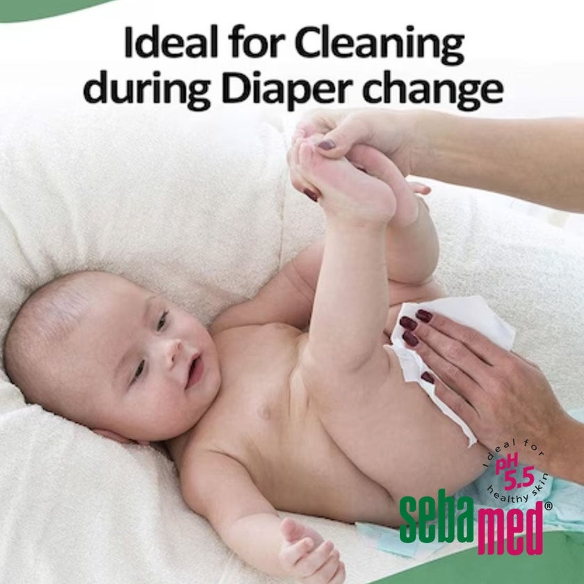 Sebamed Baby Cleansing Wipes With 99% Water For Delicate Skin, Pack of 60's