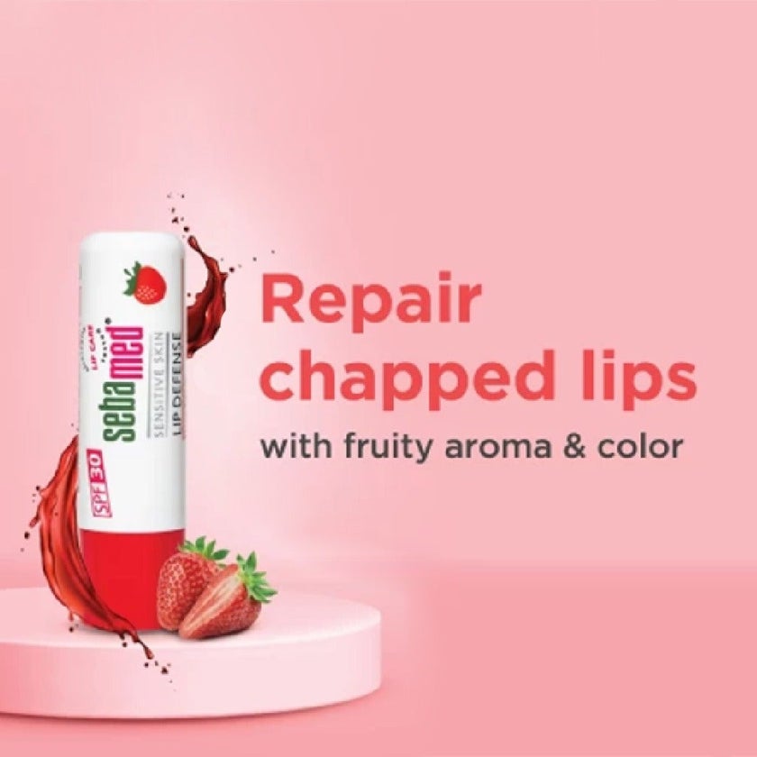 Sebamed Sensitive Skin Lip Defense Stick Strawberry With SPF 30 4.8g