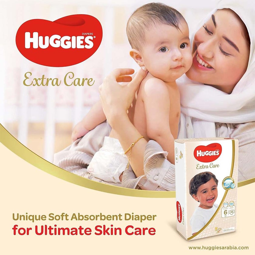 Huggies Extra Care Baby Diapers, Size 4, 8-14Kg, Pack of 40's