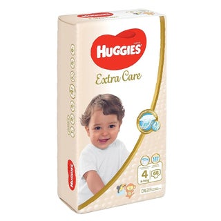 Huggies Extra Care Baby Diapers, Size 4, 8-14Kg, Pack of 68's