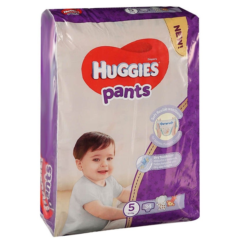 Huggies Baby Diaper Pants, Size 5, 12-17Kg, Pack of 34's