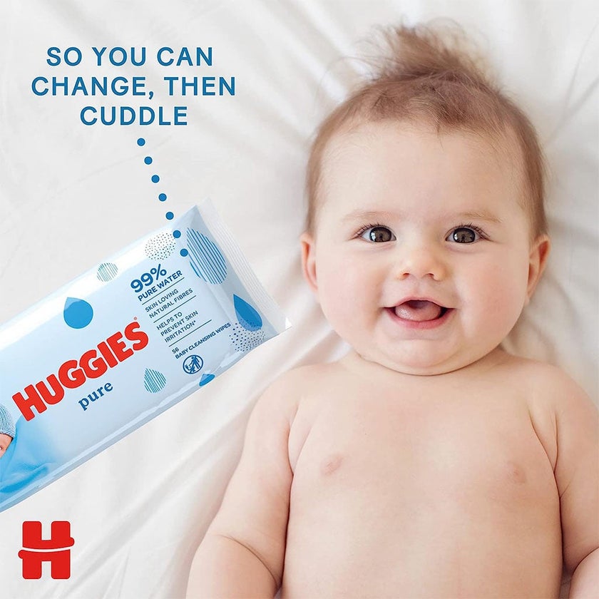 Huggies Pure Cleansing Baby Wet Wipes, Promo Pack of 224's