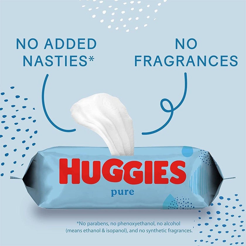 Huggies Pure Cleansing Baby Wet Wipes, Promo Pack of 224's