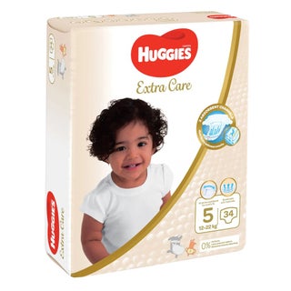 Huggies Extra Care Diapers, Size 5, For 12 -22 kg Baby, Pack of 34's