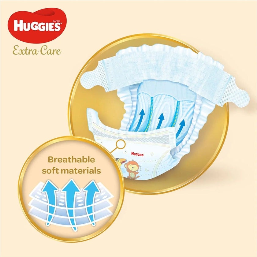 Huggies Extra Care Diapers, Size 5, For 12 -22 kg Baby, Pack of 34's