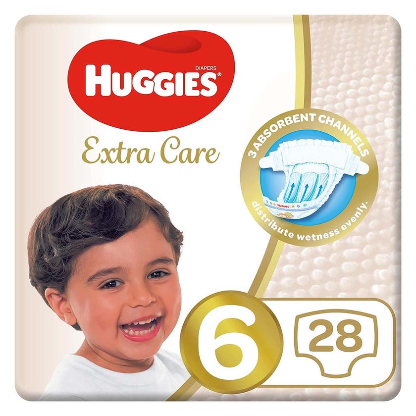 Huggies Extra Care Baby Diapers, Size 6, For 15+kg Baby, Pack of 28's