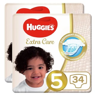 Huggies Extra Care Diapers, Size 5, For 12-22kg Baby, Promo Pack of 2 x 34's