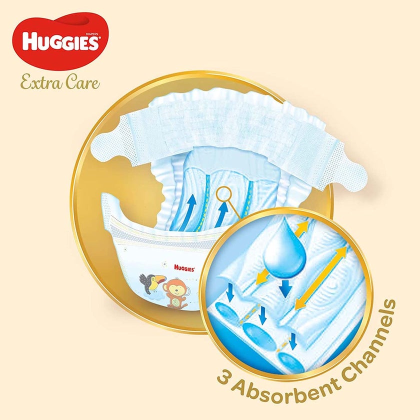 Huggies Extra Care Baby Diapers, Size 4, For 8-14kg Baby, Pack of 68's