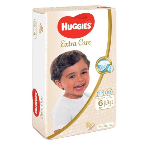 Huggies Extra Care Baby Diapers, Size 6, 15+Kg - 42 Diapers x 2