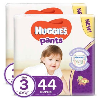 Huggies Active Baby Diaper Pants, Size 3, 6-11Kg, Promo Pack of 2 x 44's