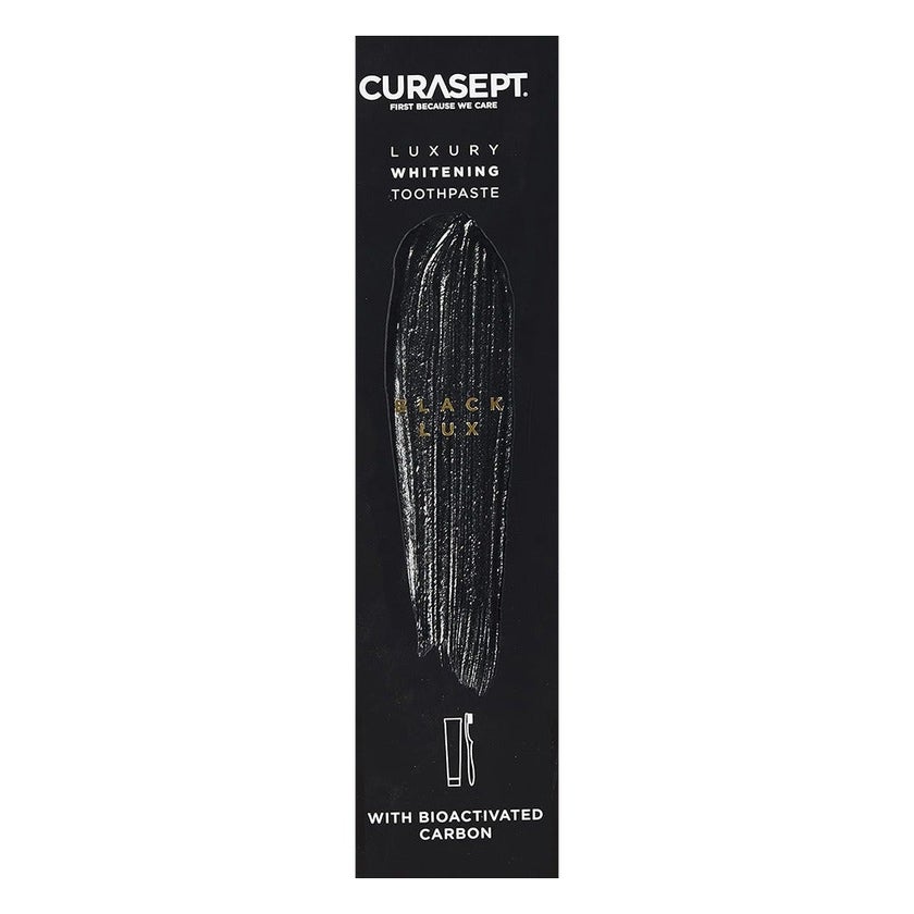Curasept Black Luxury Whitening Toothpaste With Activated Carbon 75ml + Curasept Whitening Toothbrush, Pack of 2 pieces