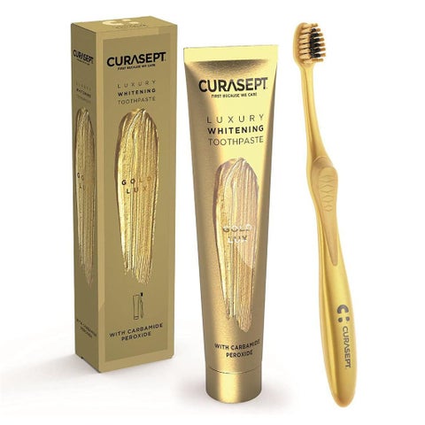 Curasept Gold Lux Luxury Whitening Toothpaste 75ml + Curasept Whitening Toothbrush