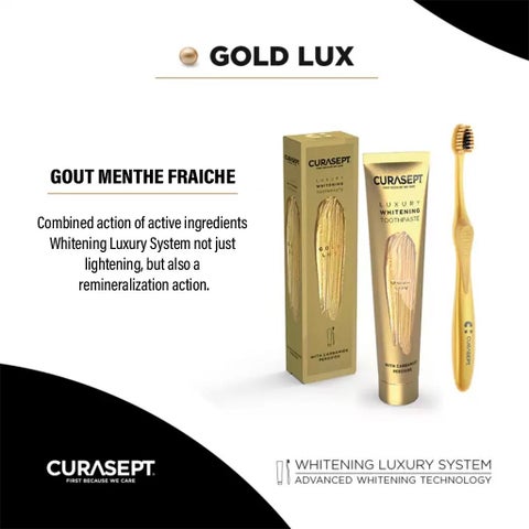 Curasept Gold Lux Luxury Whitening Toothpaste 75ml + Curasept Whitening Toothbrush