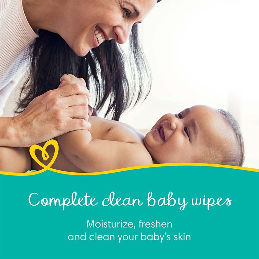 Pampers Complete Clean Baby Wet Wipes With Aloe Vera, Super Saving Pack of 6*64's
