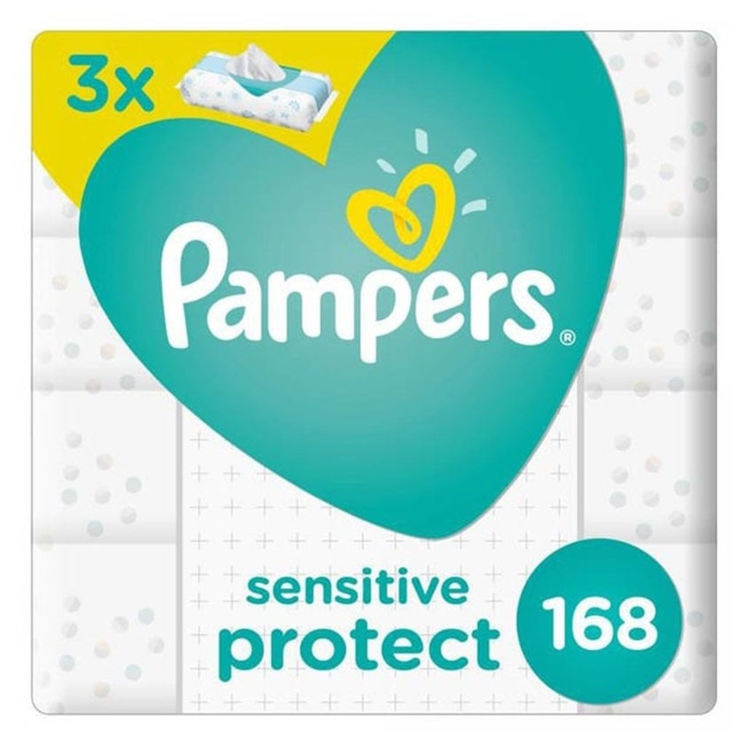 Pampers Sensitive Protect Baby Wet Wipes, Pack of 168's