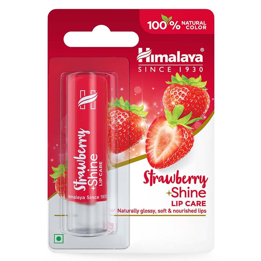 Himalaya Strawberry Shine Lip Balm For Dry Chapped Lips 4.5g