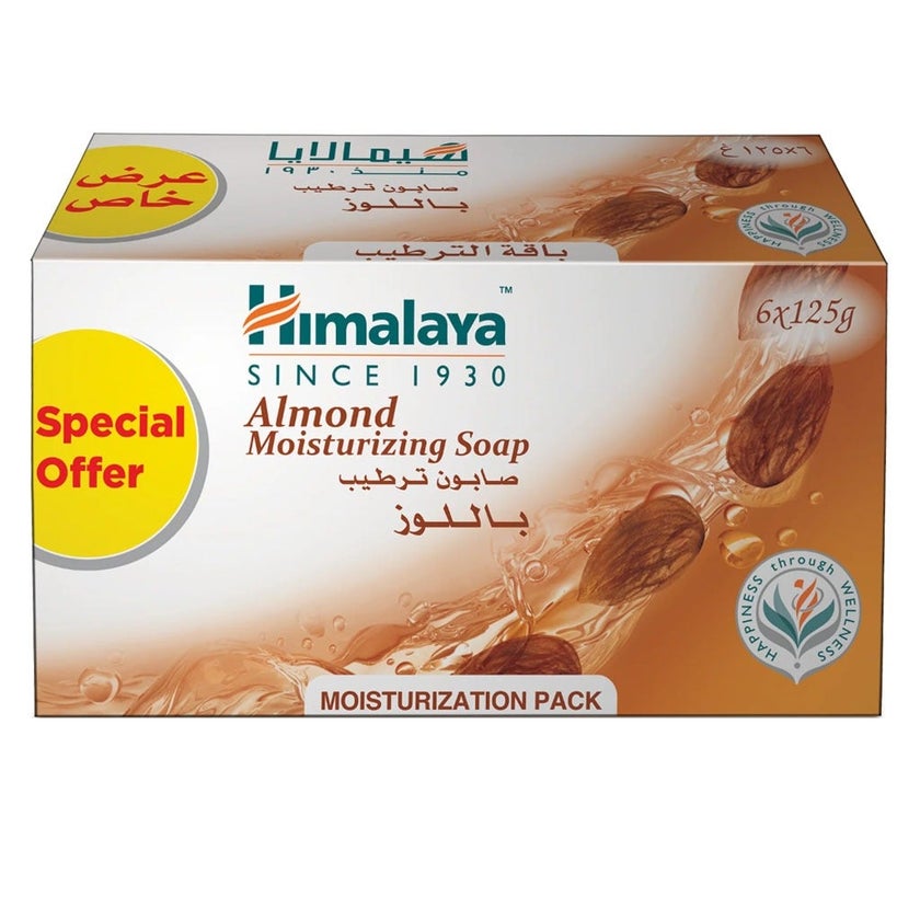 Himalaya Almond Moisturizing Soap 125g, Pack of 6's