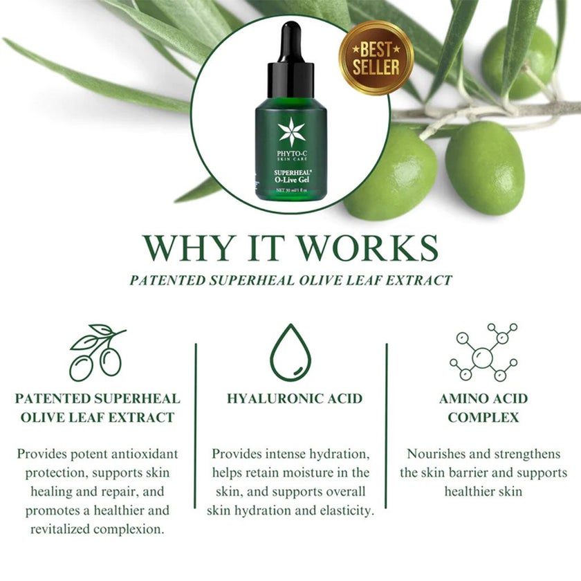 Phyto-C Superheal O-Live Moisturizing Gel With Hyaluronic Acid & Olive Leaf Extract 30ml