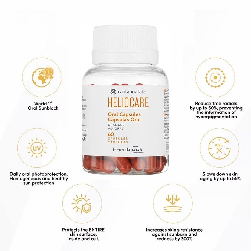 Heliocare Oral Sunblock Capsules, Pack of 60's